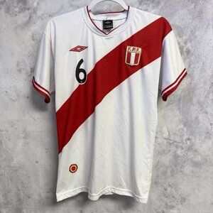 Peru FPF Umbro Soccer Jersey Mens Small White